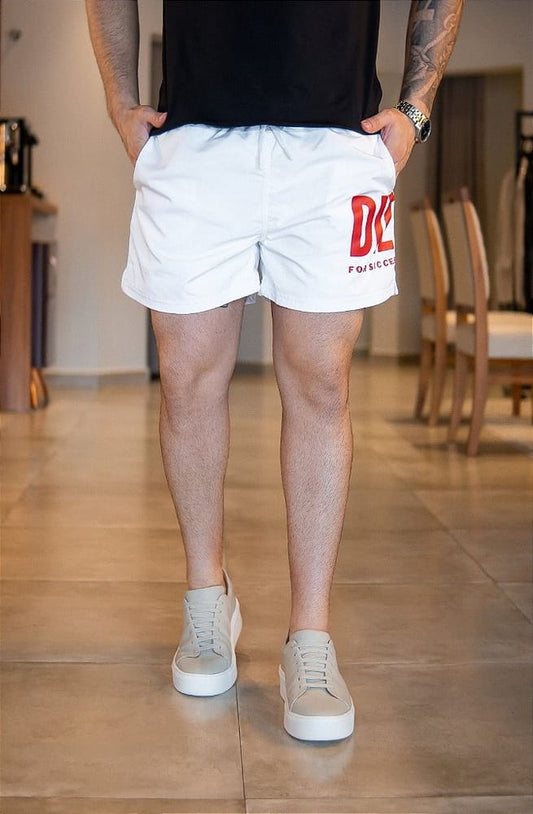 Shorts Diesel Logo Sucess Branco