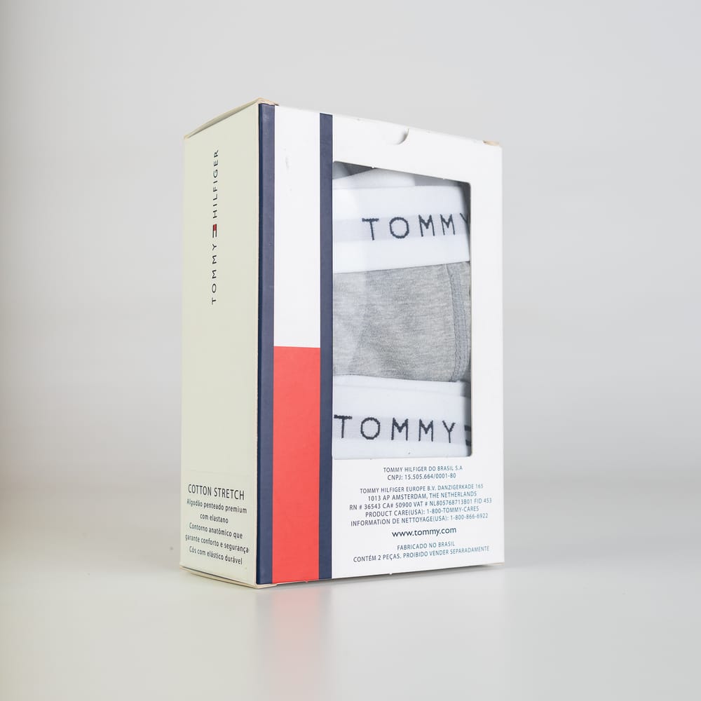 Pack 2 Cuecas Cotton Stretch Trunk Tommy Hilfiger Cinza/Preta