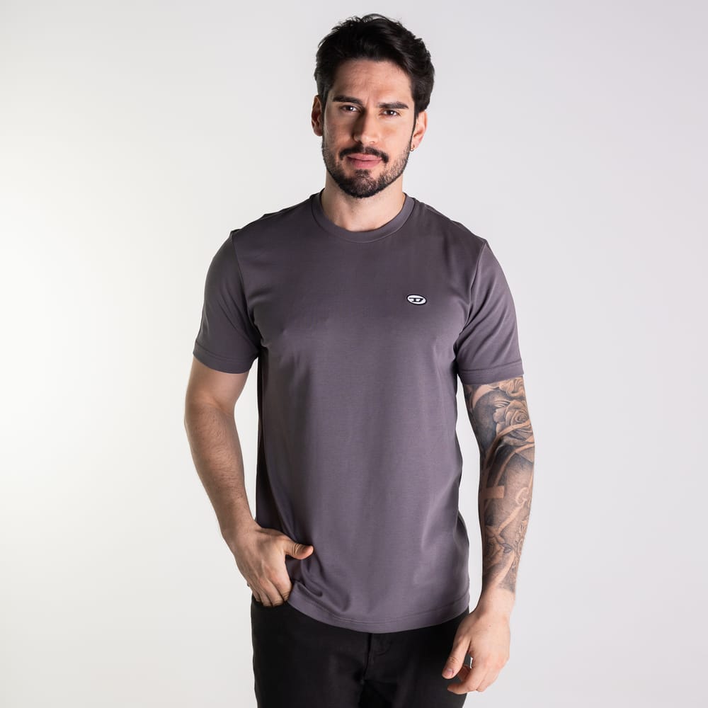 Camiseta Diesel Básica Chumbo