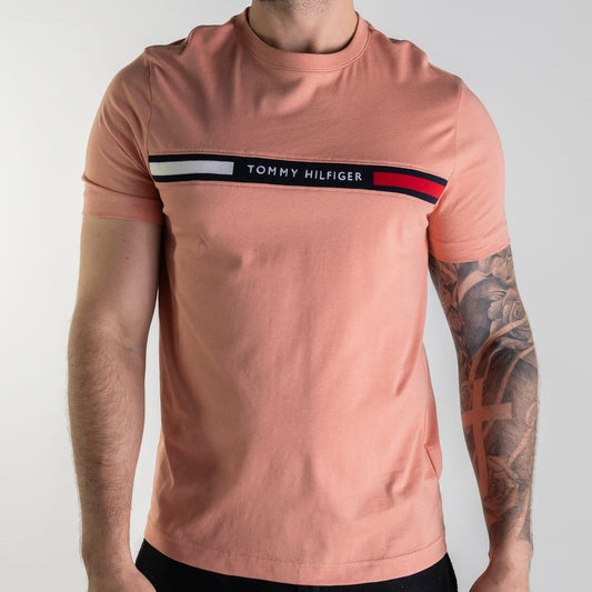 Camiseta Tommy Hilfiger Painel Bordado Salmão