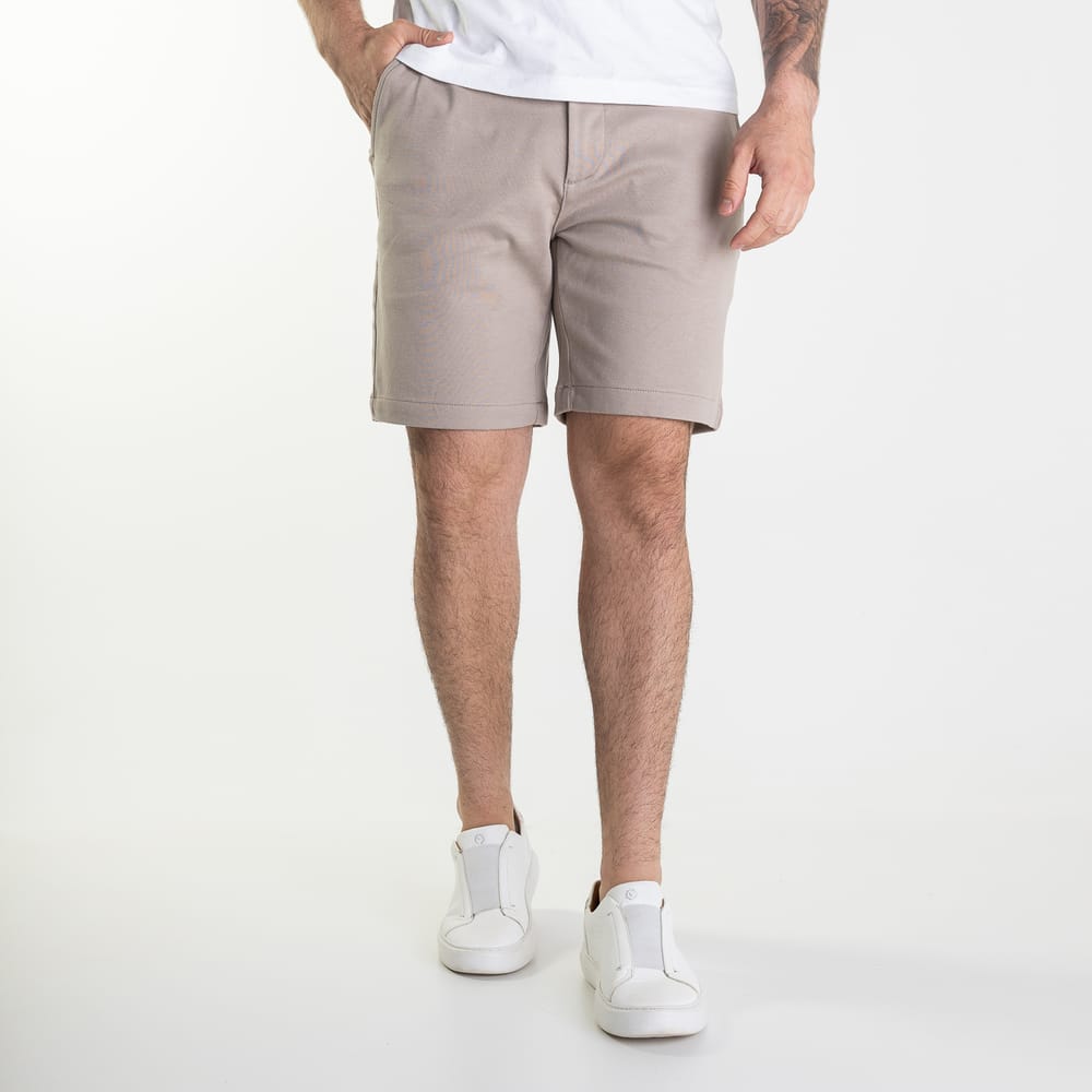 Bermuda Calvin Klein Chino Comfort Moletom Khaki