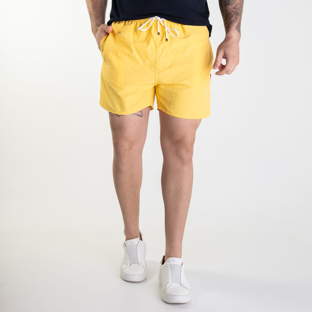 Shorts Beach Reserva Liso Premium Amarelo