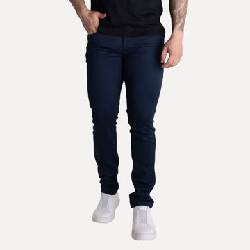 Calça Calvin Klein Algodão Infinite Flex Slim Azul Marinho