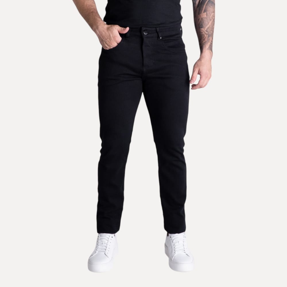 Calça Jeans Calvin Klein 5 Pockets Moletom Preta