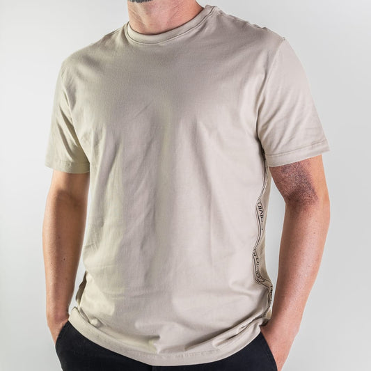 Camiseta Calvin Klein Logo Lateral Khaki