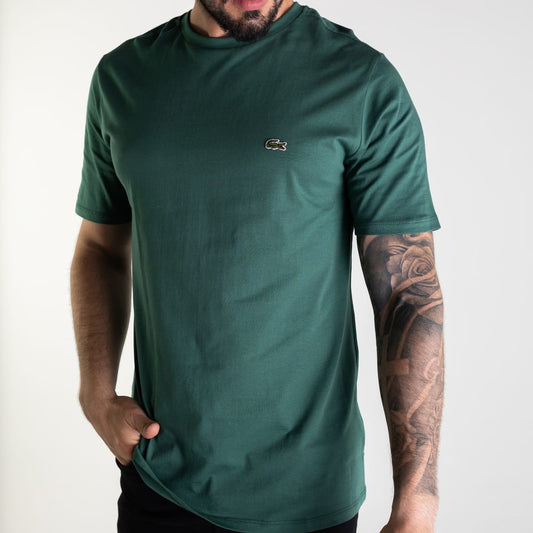 Camiseta Lacoste Algodão Pima Verde Militar