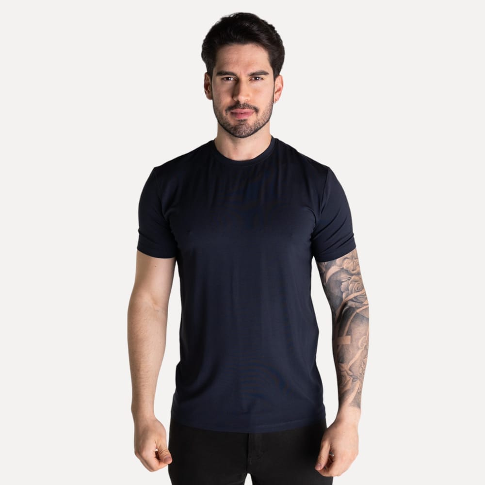 Camiseta Oficina Reserva Tech Modal Azul Marinho