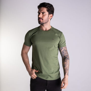 Camiseta Tommy Hilfiger Básica Verde Musgo