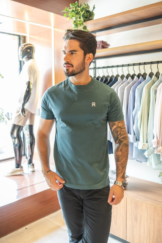 Camiseta Tommy Hilfiger Monograma Verde