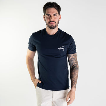 Camiseta Tommy Jeans Embroidery Azul Marinho