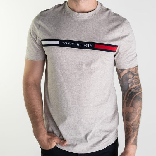 Camiseta Tommy Hilfiger Painel Bordado Cinza