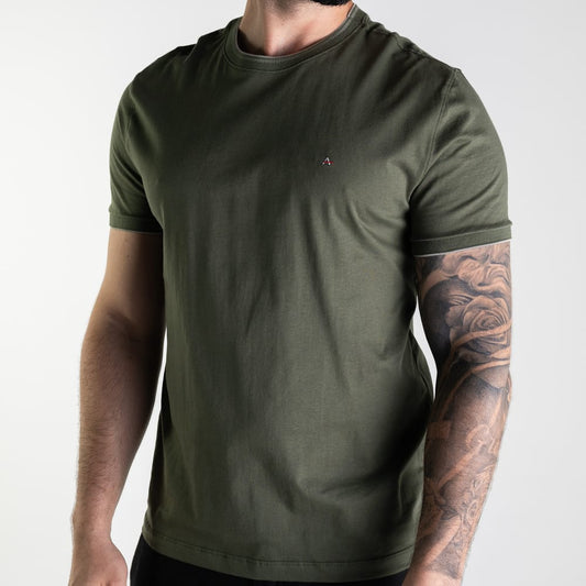 Camiseta Aramis Collar Frieze Verde Militar