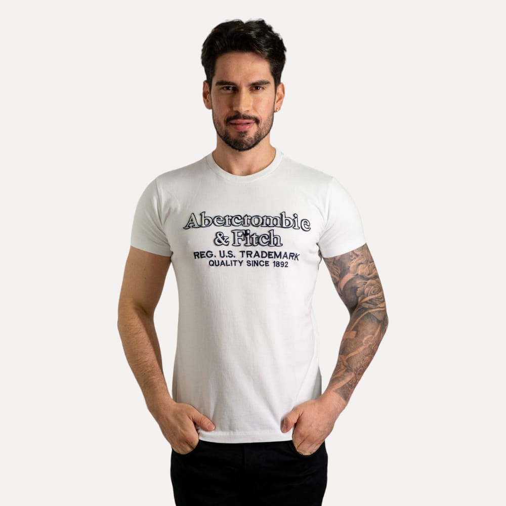 Camiseta Abercrombie & Fitch U.S Branca